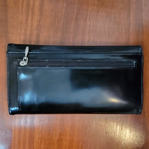 Kate Spade Triple Black Wallet Made In Italy Leather Multi Pocket Design - Picture 8 of 14